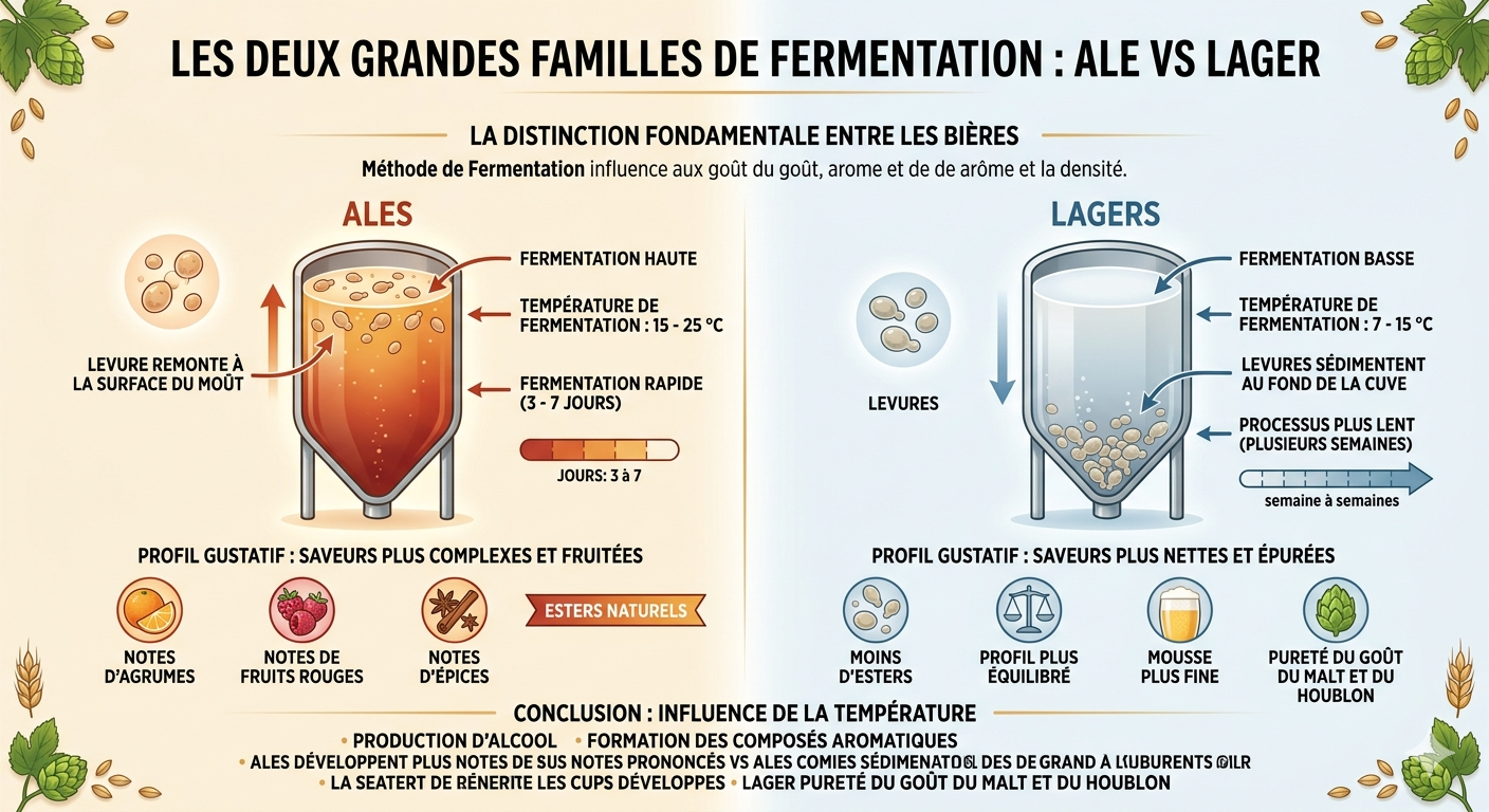 Les deux grandes familles de fermentation Ale vs Lager